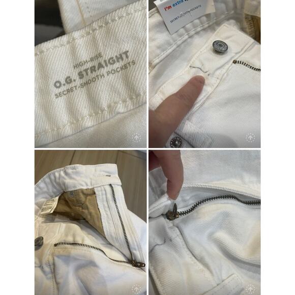 streetwear Old navy high rise O.G. Straight jeans sz 12 white denim stretch nwt - Picture 12 of 12
